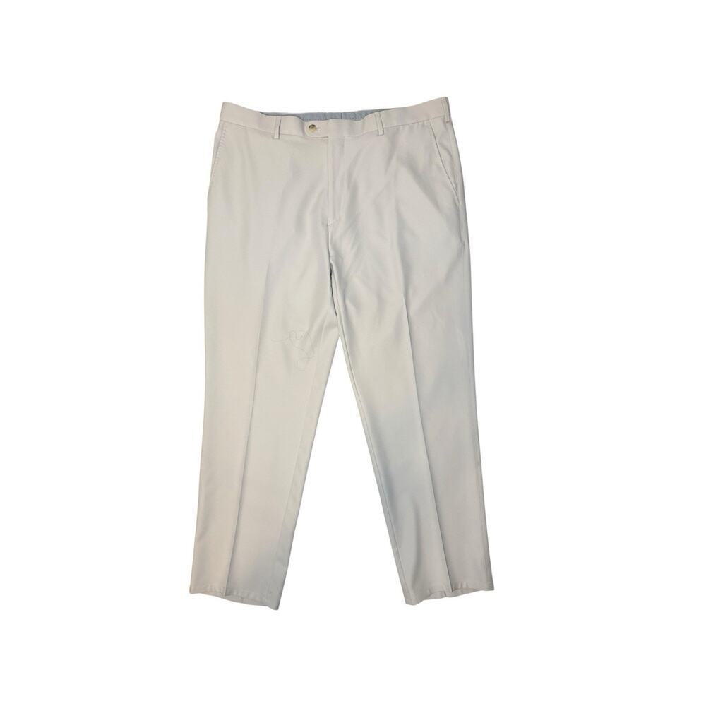 Peter Millar Crown Sport Performance Pants Mens 38x32 Beige Golf Flat Front